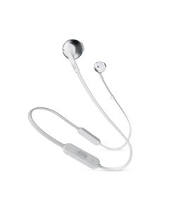 JBL Pure Bass Wireless Metal Earbud Headphones with Mic - Silver | T205BT