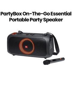 JBL PartyBox On-The-Go Essential Portable Party Speaker with Built-in Lights and Wireless Mic