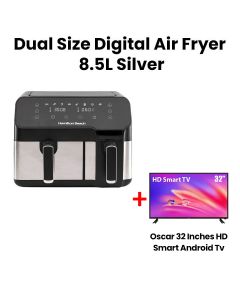 Hamilton Beach Dual Size Digital Air Fryer 8.5L - Silver | AF5232-ME