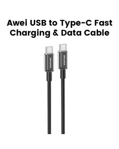 Awei USB to Type-C Fast Charging & Data Cable Black | CL-184