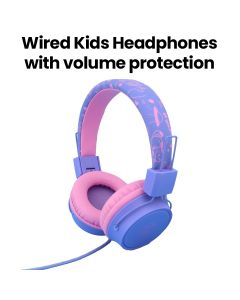 DCU Tecnologic Wired Kids Safe Headphones with Volume Protection – Pink/Purple |34152535
