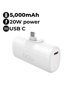 DCU Tecnologic Mini Power Bank 5,000 mAh PD 20W – White |34155004
