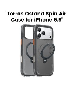 Torras Ostand Spin Air Series Mobile Case for iPhone 17 Pro Max – Black | X00FX3009