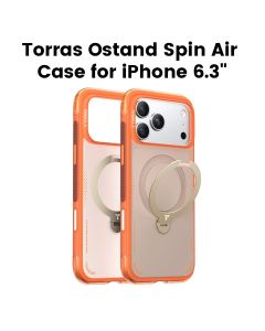 Torras Ostand Spin Air Series Mobile Case for iPhone 17 Pro – Orange | X00FX3010