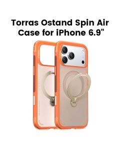 Torras Ostand Spin Air Series Mobile Case for iPhone 17 Pro Max – Orange | X00FX3011