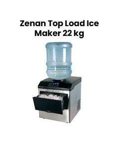 Zenan 22Kg Day Capacity Top Load Type Ice Maker with 5 Gallon Bottle Holder - White |ZIM-22BF