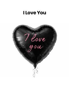 I Love You Printed Helium Balloon | Black