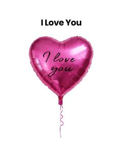 I Love You Printed Helium Balloon | Pink