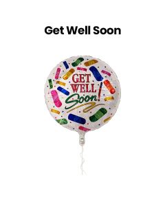 Get Well Soon Printed Foil Balloon 18" | White