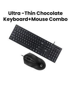 Heatz Wired Ultra-Thin Chocolate Keyboard + Mouse Combo | ZK09