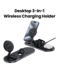 Acefast Qi2 Desktop 3-in-1 Wireless Charging Holder - Black | E19