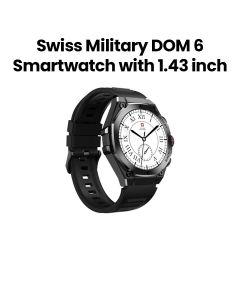 Swiss Military Smart Watch with Silver Frame Silver Metal Strap | SM-WCH-DOM6-SILF-SILMS