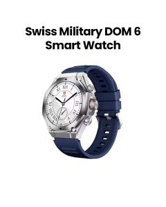 Swiss Military Smart Watch with Silver Frame Blue Silicon Strap | SM-WCH-DOM6-SILF-BLUSS