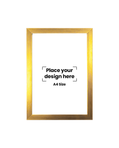 A4 Photo Frame Printed with Your Personalized Design - Gold