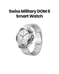 Swiss Military Smart Watch with Silver Frame & Silver Metal Strap | SM-WCH-DOM6-SILF-SILMS