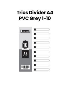 Trios Divider A4 PVC 1-10 - Grey | TS-GS-70010