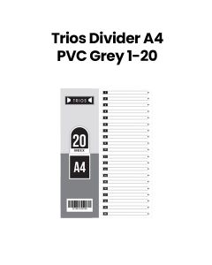 Trios Divider A4 PVC 1-20 - Grey | TS-GS-70020