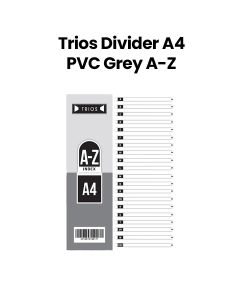 Trios Divider A4 PVC A-Z - Grey | TS-GS-70026
