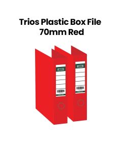 Trios Box File Plastic F/S 70mm | Available Colors - Red