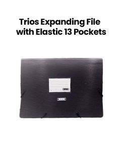 Trios Expanding File with Elastic, 13 Pockets | TS-EF8001-BK - Black