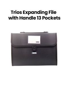 Trios Expanding File with Handle, 13 Pockets | TS-EF-7001-BK - Black