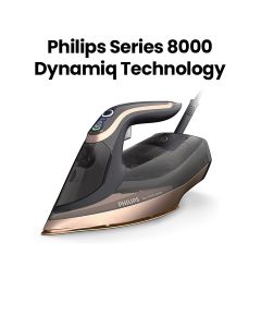 Philips Series 8000 Steam Iron + 3000W Dynamiq Technology | Black/Gold | DST8041/86