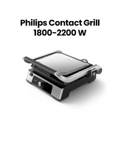 Philips Series 5000 Contact Grill Adjustable Temperature 2200W | Black | HD6301/90