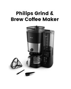 Philips Grind & Brew Coffee Maker with Permanent Filter, Black | HD7900/50