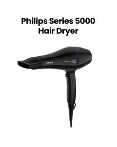 Philips Series 5000 Hair Dryer + ThermoProtect + Diffuser | Black/Gold | BHD274/03