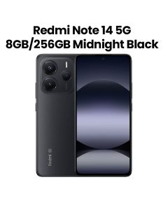 Redmi Note 14 5G 8GB RAM 256GB ROM Smartphone | Midnight Black | MZB0I2REU