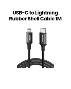 UGREEN USB-C to Lightning Cable Rubber Shell 1M | Black | UG-CBL-US171-LTG-USBC-BLK-1M