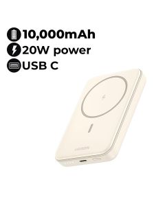 UGREEN 10,000mAh Mini Magnetic Wireless 20W Power Bank with USB-C Cable | White | UG-PB-MSAFE-PB760-10000C-WHT