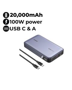 UGREEN 20,000mAh Two-Way Fast Charging Power Bank | Grey | UG-PB-PB720-20000PD-100W-GRY