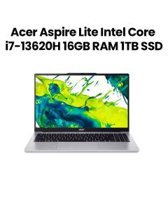 Acer Aspire Lite 15.6" Laptop Intel Core i7-13620H 16GB RAM 1TB SSD FHD Win 11 Home | Silver | NX.D4DEM.001
