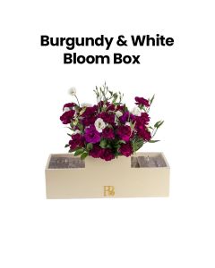 Burgundy & White Bloom Box | Burgundy & White