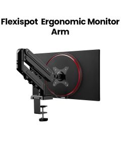 Flexispot Pro Mount, 17"-32" Single Gas Spring Monitor Stand - Aluminum Black - Ergonomic 360deg Swivel Arm - Max Load Capacity 2-9 KG - VESA 75 & 100mm - Clamp & Grommet installation - 5 Years Warranty