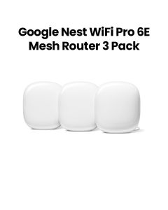Google Nest WiFi Pro Mesh Router WiFi 6E Fast Speed Whole-Home Coverage (3-Pack) | Snow | GA03690