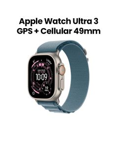 Apple Watch Ultra 3 GPS + Cellular 49mm Natural Titanium Case with Light Blue Alpine Loop Medium | MEWM4AF/A