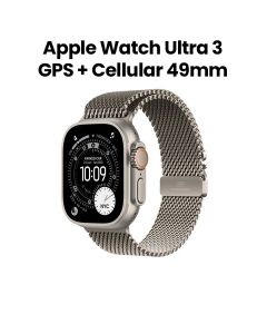 Apple Watch Ultra 3 GPS + Cellular 49mm Natural Titanium Case with Natural Titanium Milanese Loop Large | MF0E4AF/A