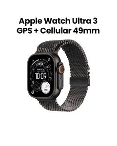 Apple Watch Ultra 3 GPS + Cellular 49mm Black Titanium Case with Black Titanium Milanese Loop Medium | MF1Q4AF/A