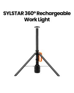 Sylstar GZ035-OG Rechargeable Work Light 360° with Stand, Remote & 6000mAh 3000LM Waterproof | Black | GZ035-OG