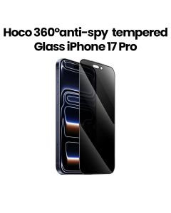 HOCO 3D Full Screen 360° Anti-Spy Tempered Glass for iPhone 17 Pro – Black | DG37