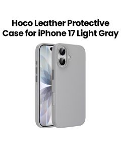 HOCO Leather Protective Case for iPhone 17 – Light Gray | DG29