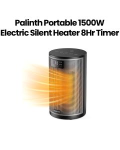Palinth Portable 1500W Electric Silent Heater 8Hr Timer Black | PTC-1500A