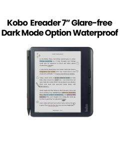 Kobo N428-AZ-BK-S-BU 7” E-Reader Glare-Free Waterproof with Dark Mode & Stylus Black | N428-AZ-BK-S-BU