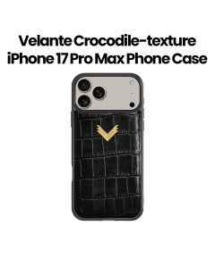 Velante Crocodile-Texture iPhone 17 Pro Max Phone Case – Black | 32084568