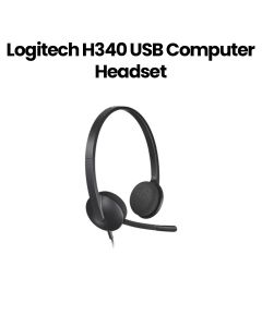 Logitech H340 USB Computer Wired Headset Black