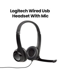 Logitech H390 USB Headset with Noise-Cancelling Wired Mic Black | 981-000406