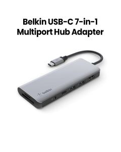 Belkin Connect USB-C 7-in-1 Multiport Hub Adapter | Grey | AVC009BTSGY