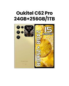 Oukitel C62 Pro Unlocked Android 15 Smartphone 6.88-Inch 24GB+256GB – Gold| C62PRO
